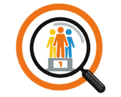 Das Symbol Working at Medela zeigt 3 Personen, die gemeinsam auf einem Podium über der Nummer 1 stehen.