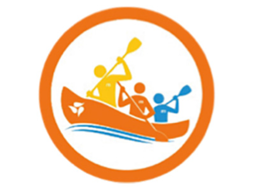 Working at Medela icon shows 3 people in a boat with the Medela logo on it