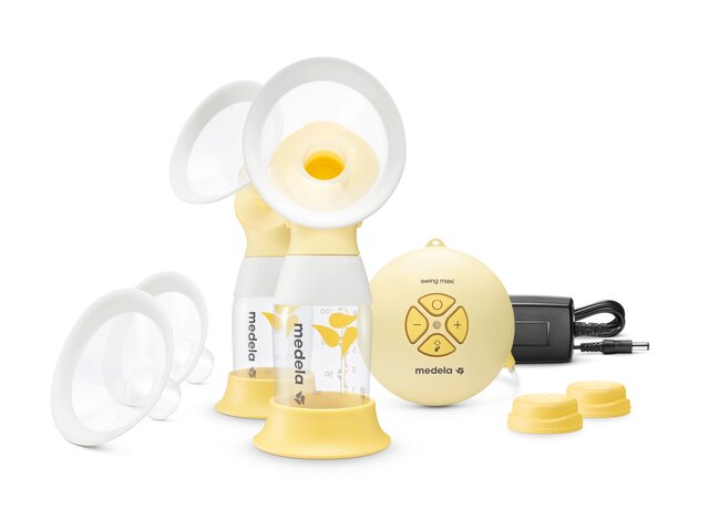 Sacaleches eléctrico doble recargable Swing Maxi MEDELA + 2 embudos  amarillo medio bicolor/multico - Medela