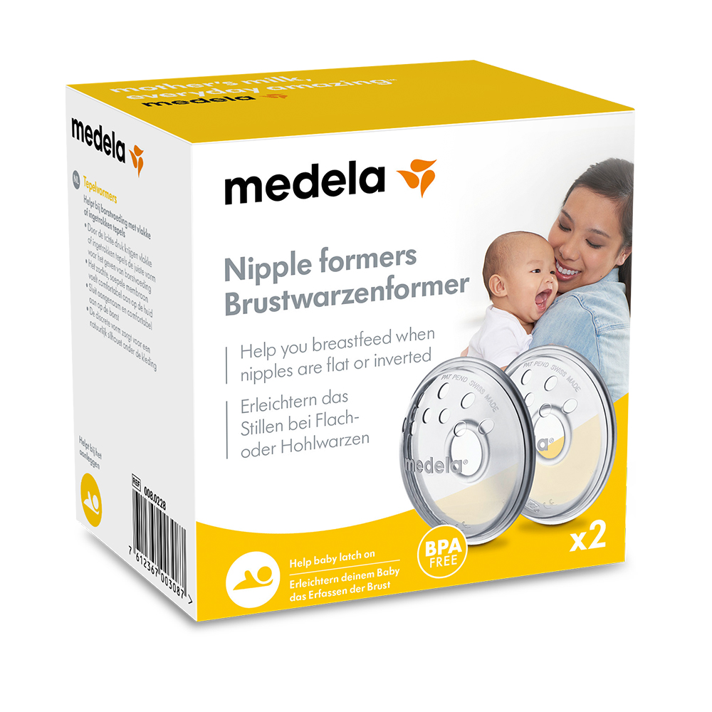 Verkaufsverpackung für Medela Brustwarzenformer x2, Vorderseite