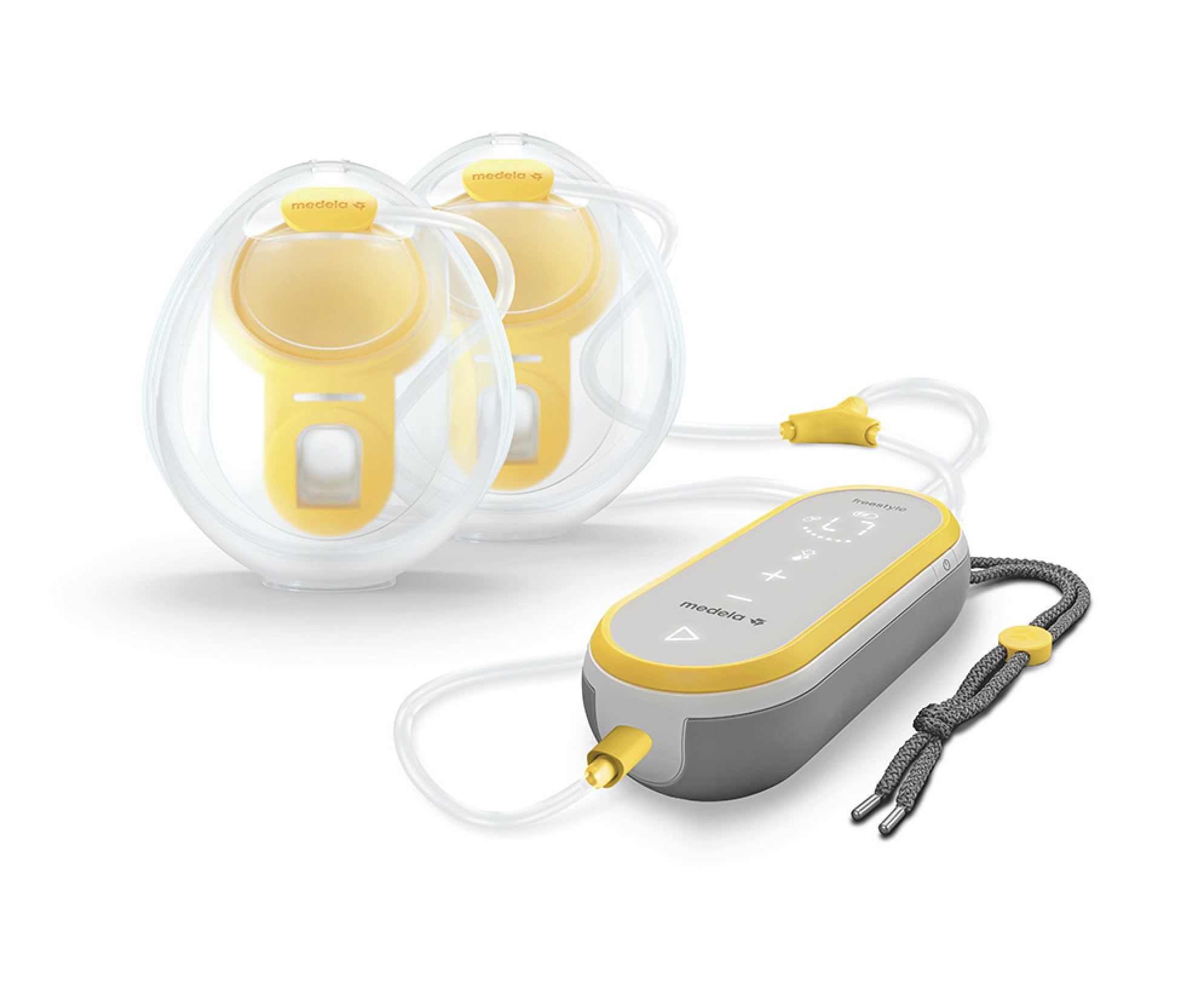 Medela Freestyle Hands-free pump shown with Hands-free collection cups.