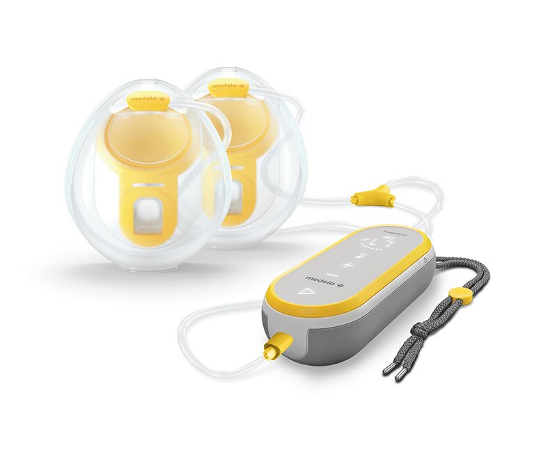 Medela Freestyle Hands-free kolf afgebeeld met Hands-free opvangbekers.