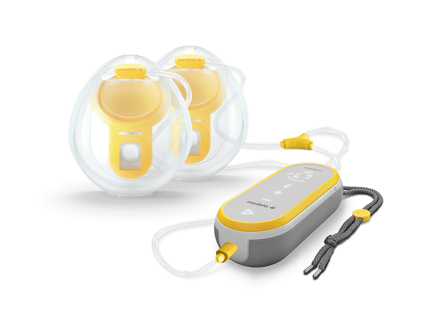 Medela Freestyle Hands-free pump shown with Hands-free collection cups.