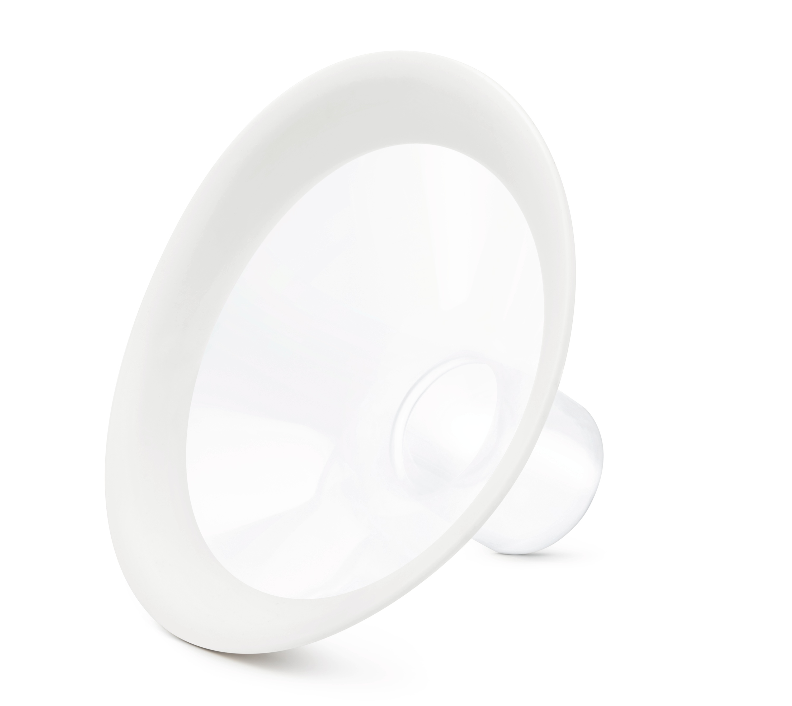 Front angled view of a Medela PersonalFit Flex™ breast shield.