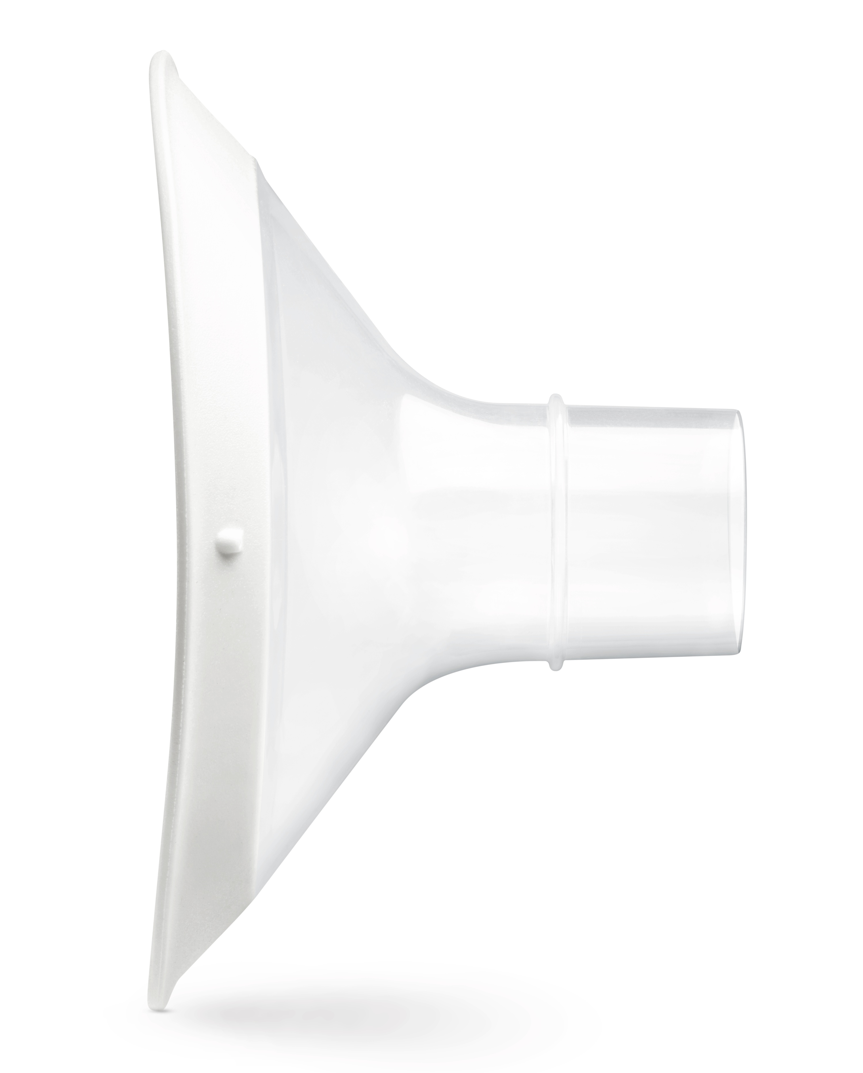 Side view of a Medela PersonalFit Flex™ breast shield.
