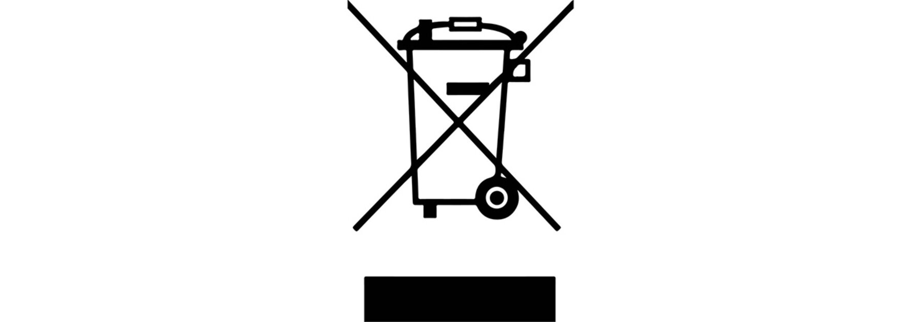 Symbol eines Mülleimers mit einem X darüber.