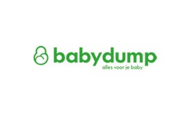 Het bedrijfslogo van “babydump”, een Medela-verkooppunt in Nederland.